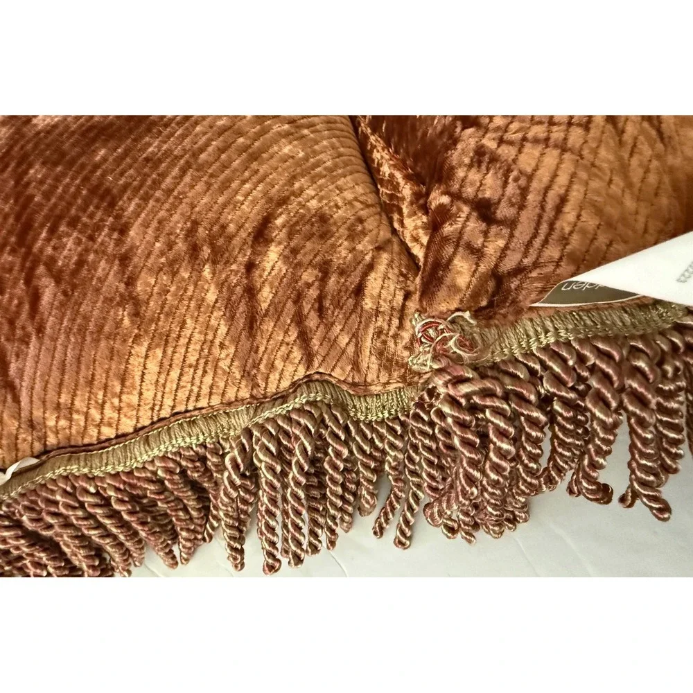 JCPenney Marrakech Rust Chenille 4pc Lot 2 Oblong Pillows & 2 Euro Shams NEW